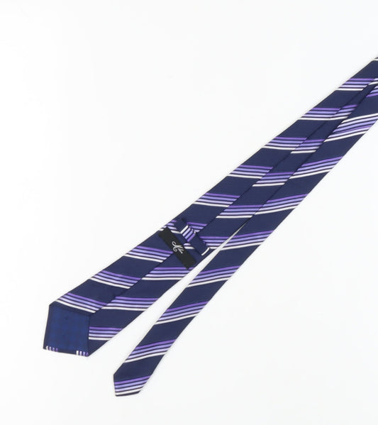 Milan Men's Purple Striped Silk Tie One Size