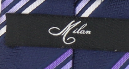 Milan Men's Purple Striped Silk Tie One Size