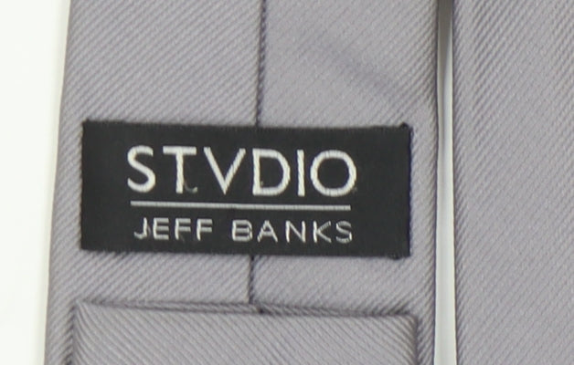Jeff Banks Men's Grey Silk Tie