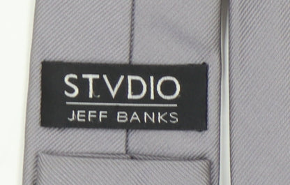 Jeff Banks Men's Grey Silk Tie