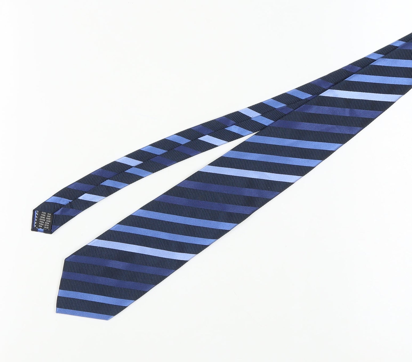 Racing Green Men's Blue Striped Silk Tie One Size