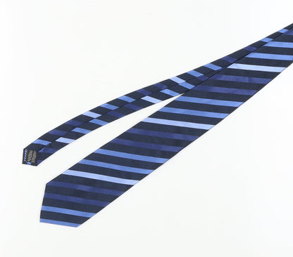 Racing Green Men's Blue Striped Silk Tie One Size