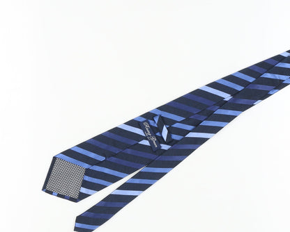 Racing Green Men's Blue Striped Silk Tie One Size