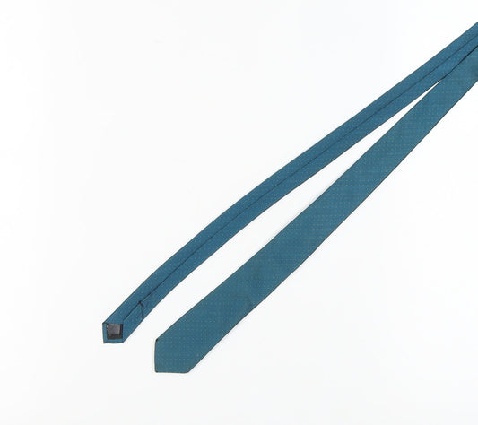 Moss London Men's Slim Blue Polka Dot Silk Tie