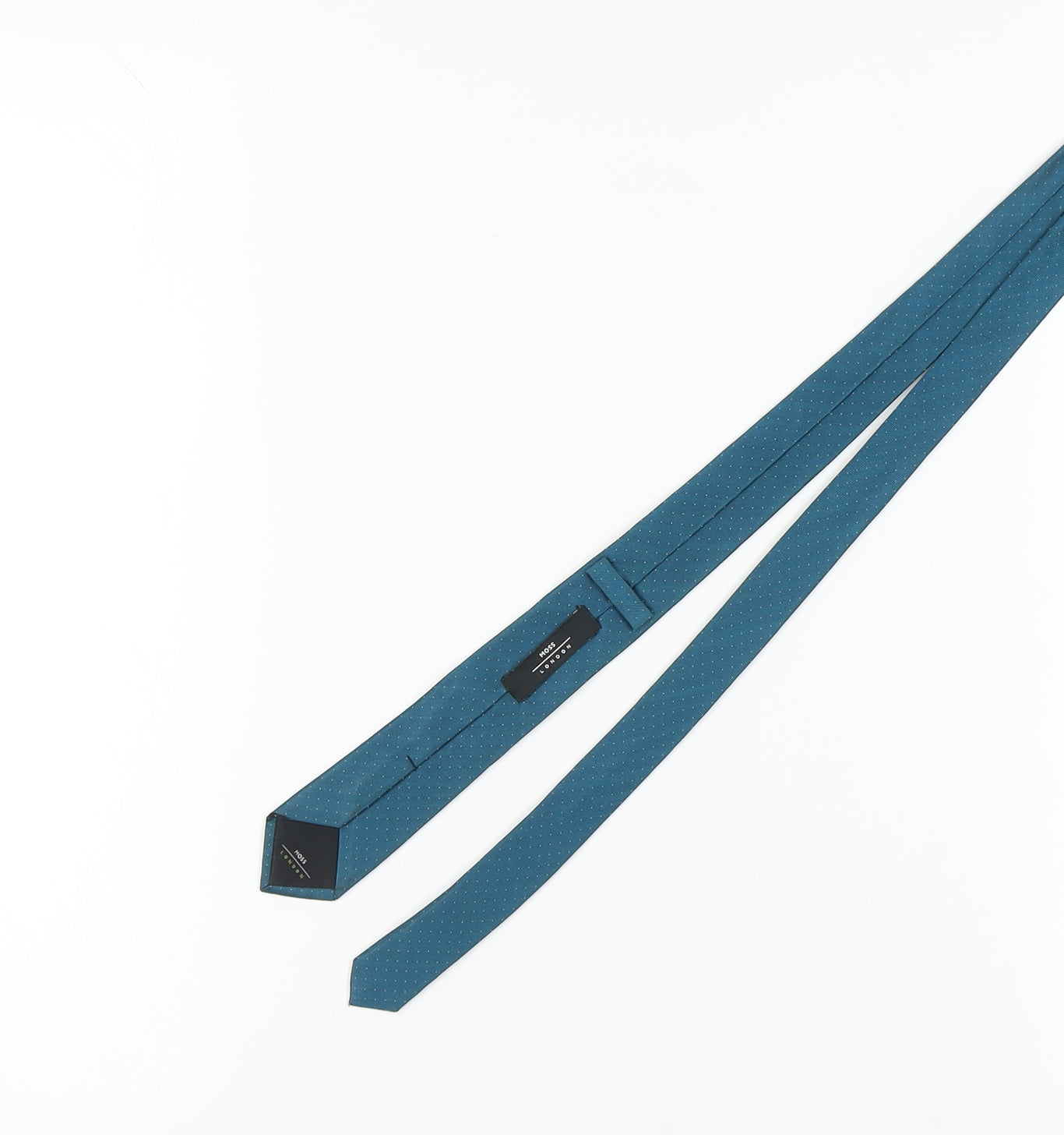 Moss London Men's Slim Blue Polka Dot Silk Tie