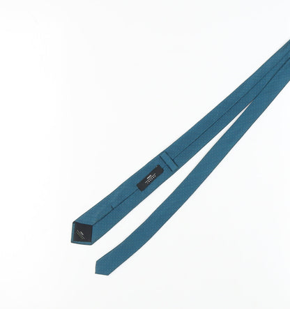 Moss London Men's Slim Blue Polka Dot Silk Tie