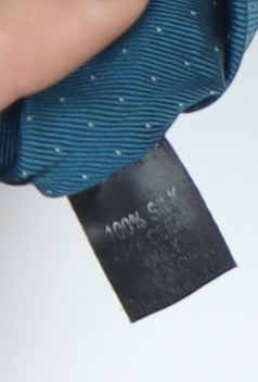 Moss London Men's Slim Blue Polka Dot Silk Tie