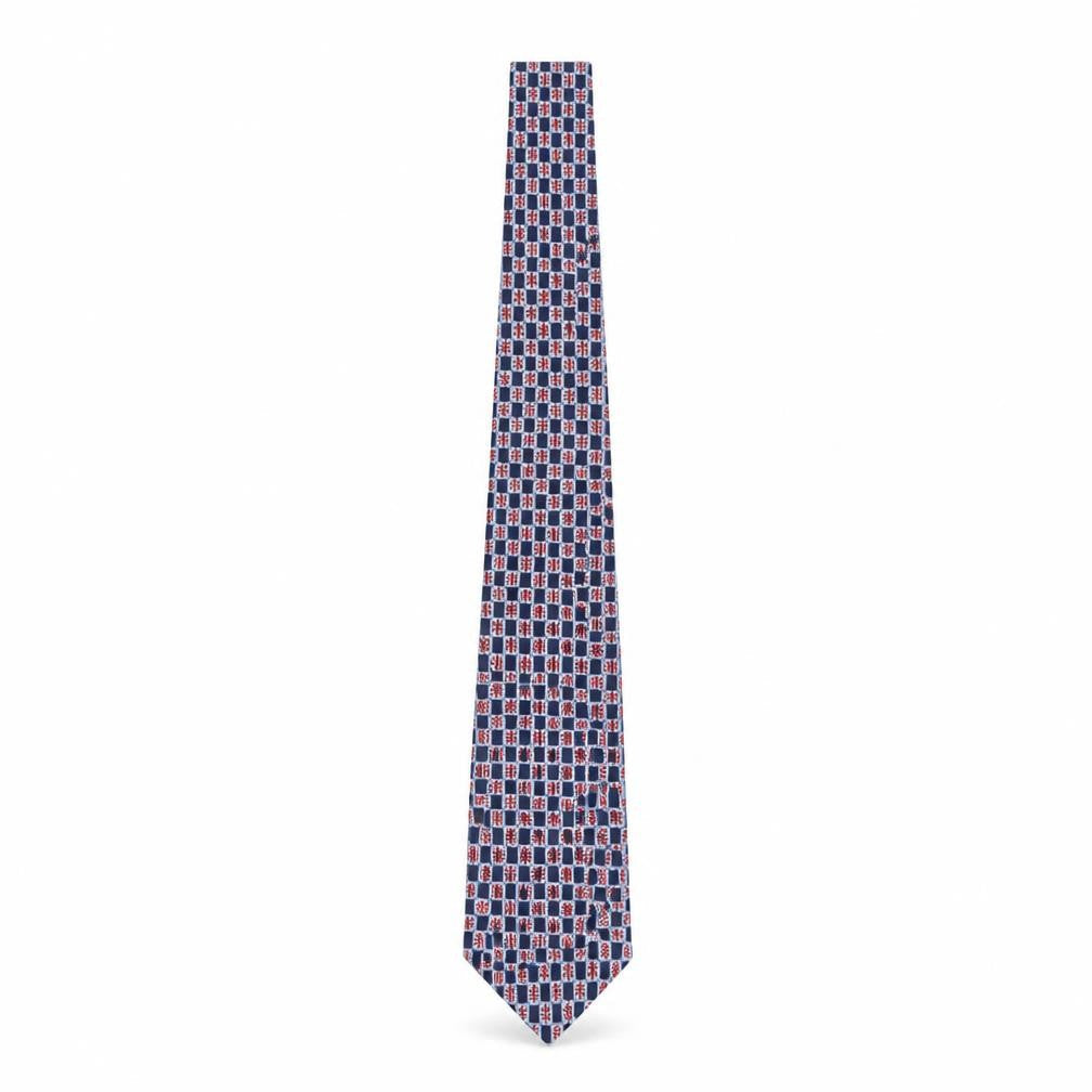 Mens Pierre Cardin Blue Geometric 100% Silk  Tie