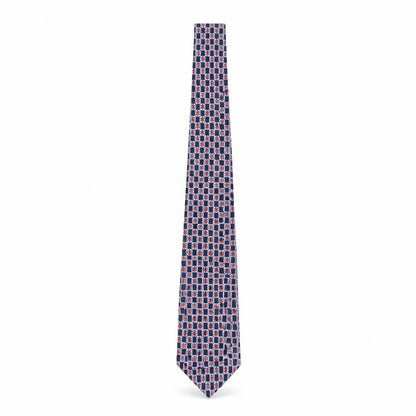 Mens Pierre Cardin Blue Geometric 100% Silk  Tie