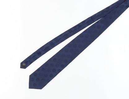 Savile Row Company Men's Blue Polka Dot Silk Tie