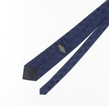 Savile Row Company Men's Blue Polka Dot Silk Tie