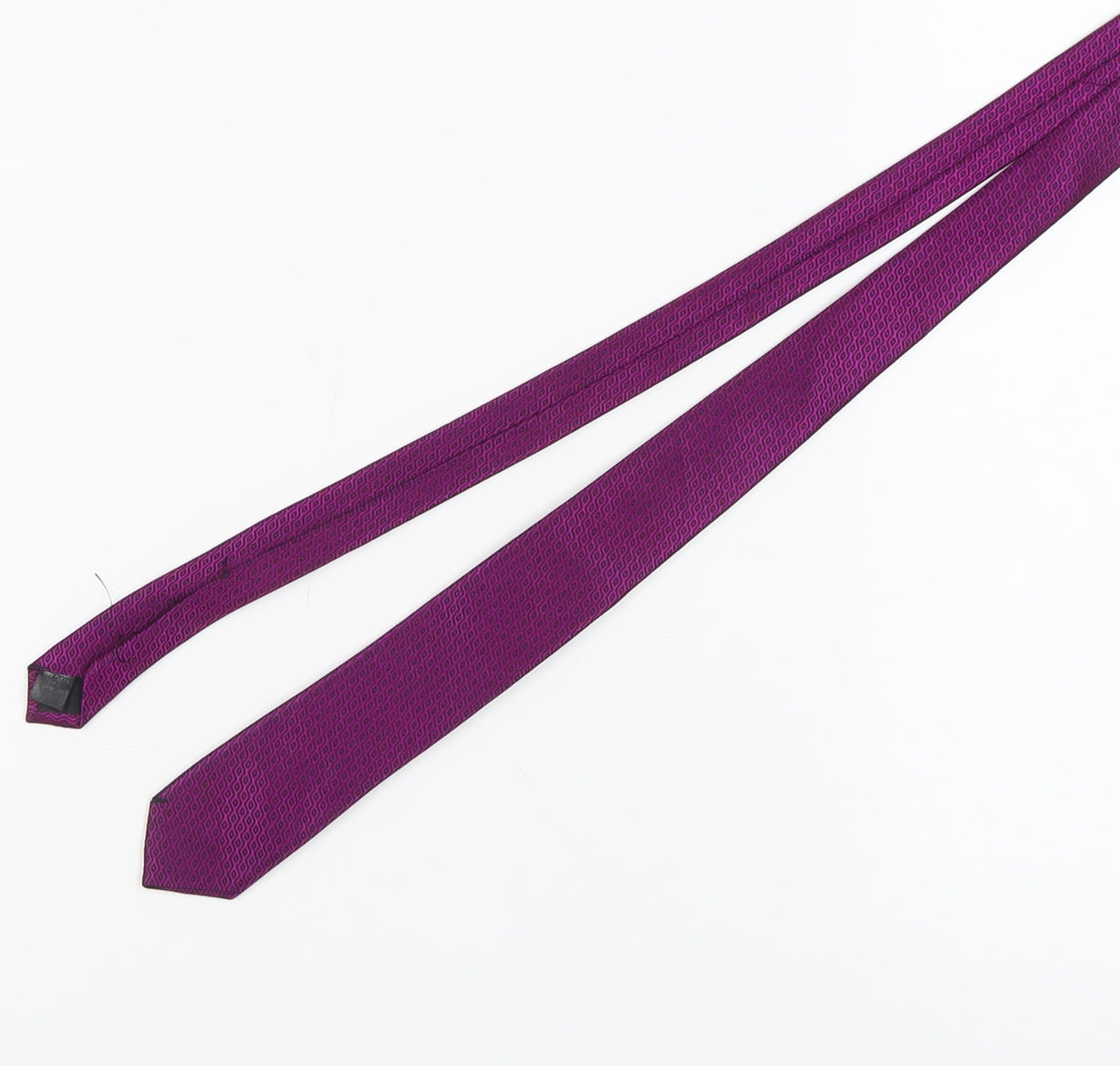 Moss London Men's Purple Silk Slim Tie Geometric