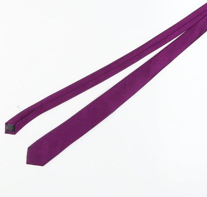 Moss London Men's Purple Silk Slim Tie Geometric