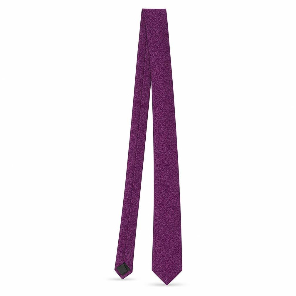 Mens Moss London Purple Geometric 100% Silk Slim Tie