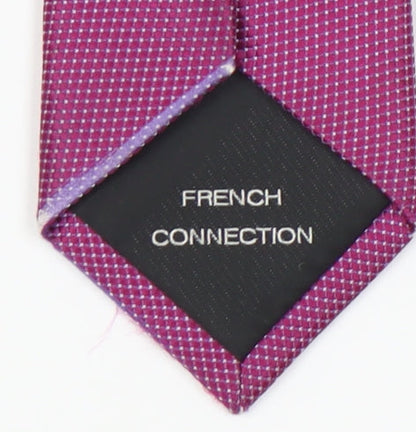 Mens French Connection Purple Geometric 100% Slim Tie