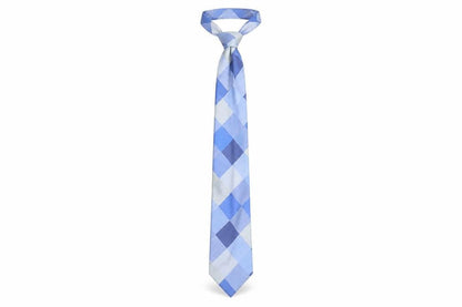 Mens Milan Collection Blue Geometric 100% Silk  Tie