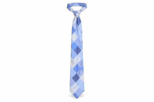 Mens Milan Collection Blue Geometric 100% Silk  Tie