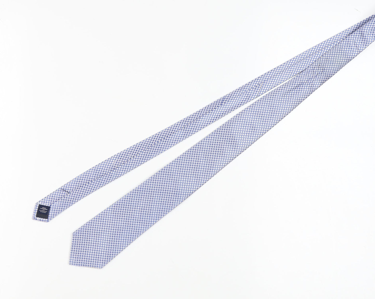 Mens Charles Tyrwhitt Blue Houndstooth 100% Silk  Tie