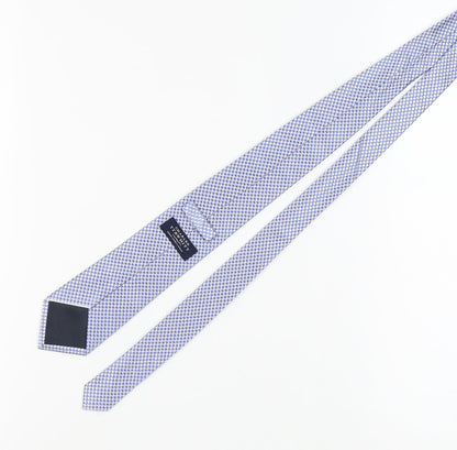 Mens Charles Tyrwhitt Blue Houndstooth 100% Silk  Tie