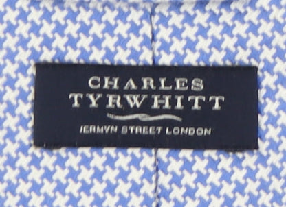 Mens Charles Tyrwhitt Blue Houndstooth 100% Silk  Tie