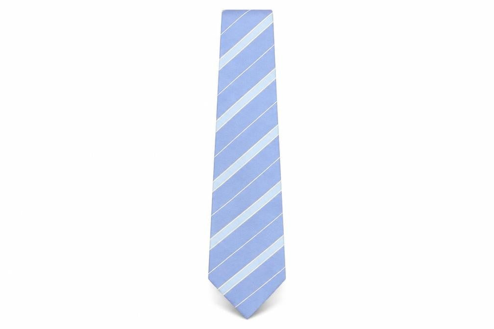 Mens Crombie Blue Striped 100% Silk  Tie