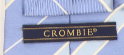 Mens Crombie Blue Striped 100% Silk  Tie