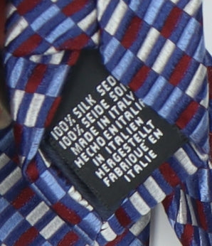 Tie Rack Men's Blue Red Geometric Silk Tie