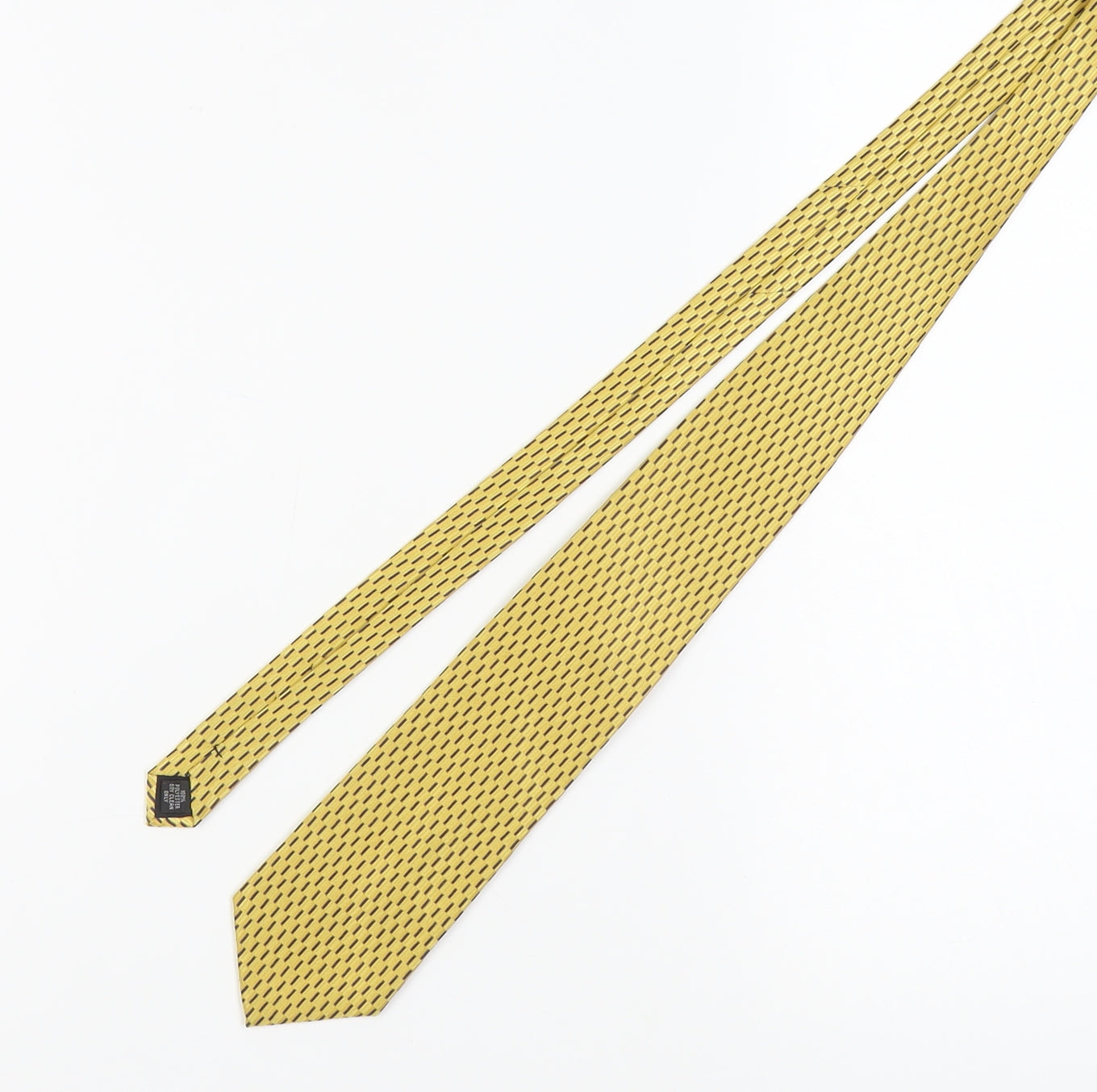 Moss Men's Yellow Geometric Polyester Tie