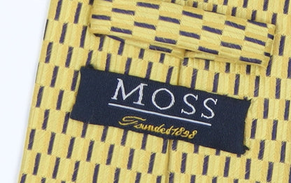 Moss Men's Yellow Geometric Polyester Tie