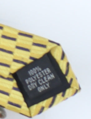 Moss Men's Yellow Geometric Polyester Tie