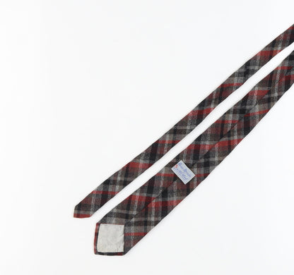 Beau Monde Men's Red Wool Tartan Tie One Size