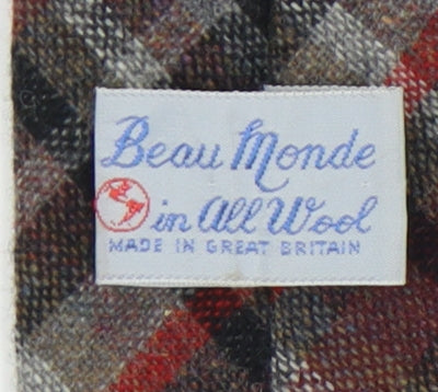 Beau Monde Men's Red Wool Tartan Tie One Size