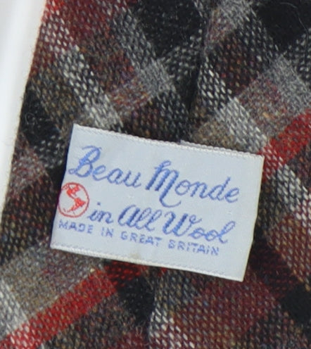 Beau Monde Men's Red Wool Tartan Tie One Size