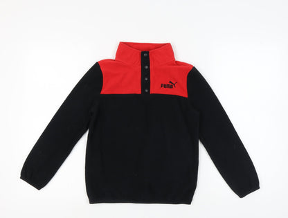 Puma Boys Black & Red Fleece Sweatshirt M - Sports Style