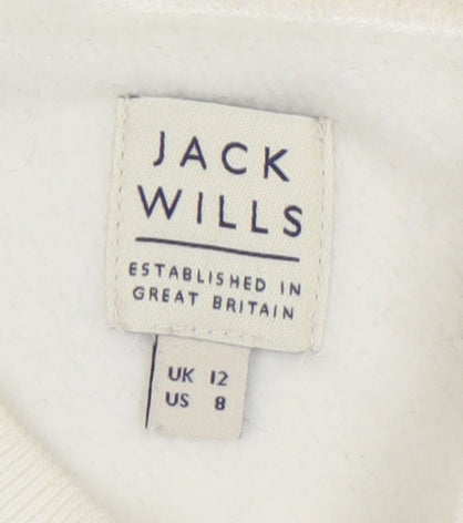 Womens UK Size 12 Jack Wills White Pullover Sweatshirt