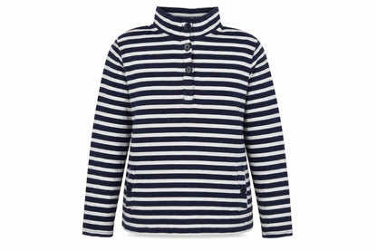 Womens UK Size M Cotton Traders Navy Henley Sweatshirt