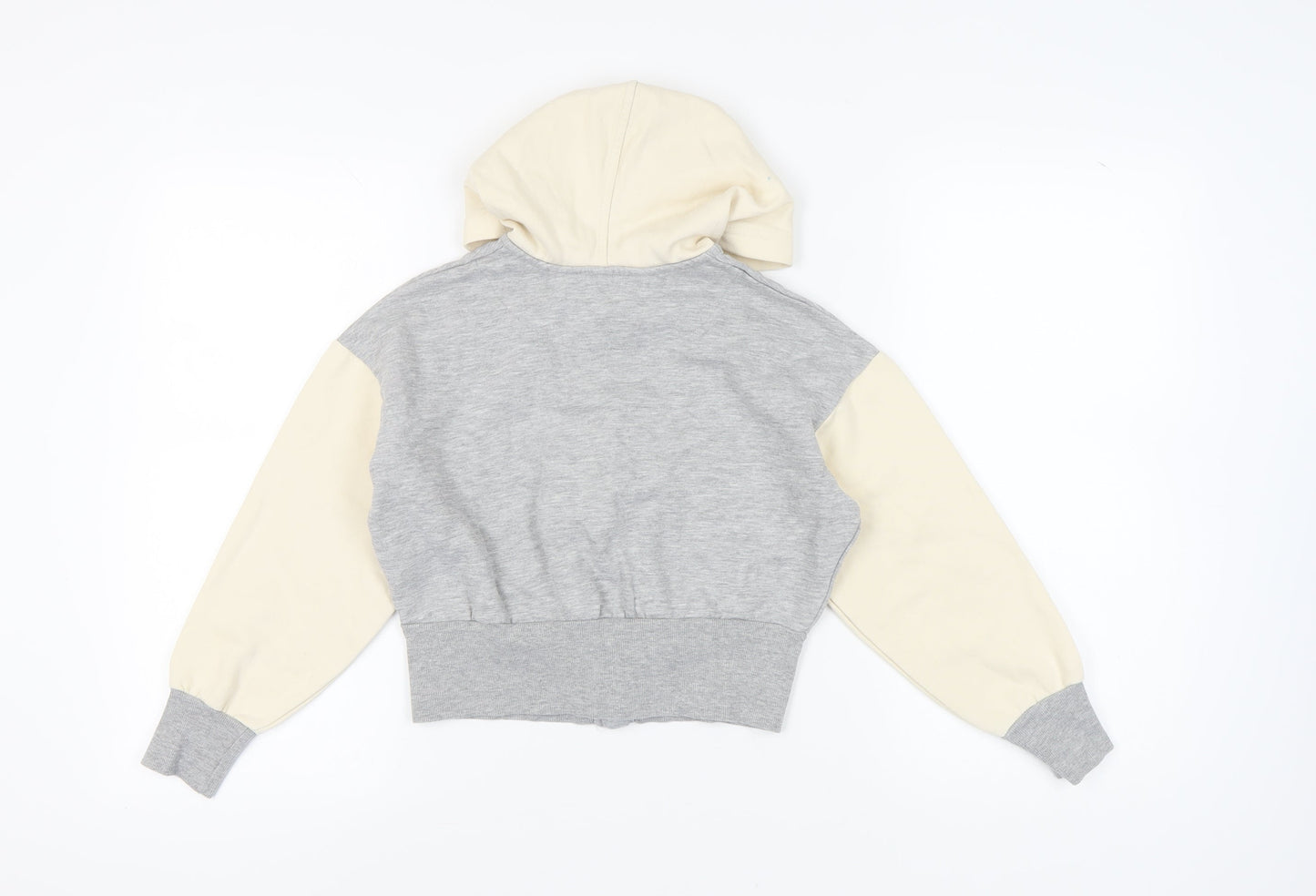 River Island Girls Grey Beige Full Zip Hoodie 9-10 Years