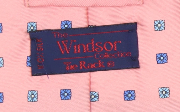 The Windsor Collection Men's Pink Silk Floral Tie