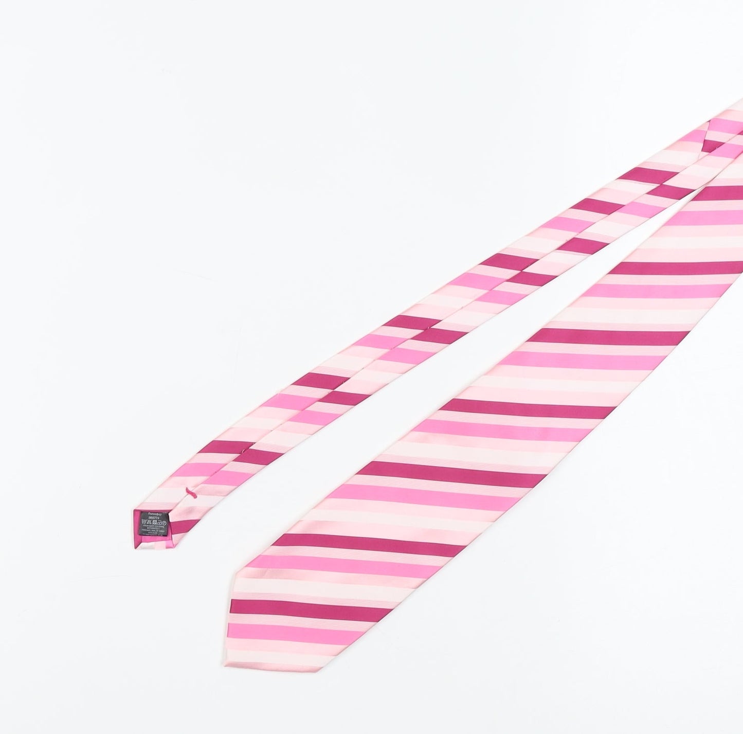 Next Men's Pink Striped Polyester Tie