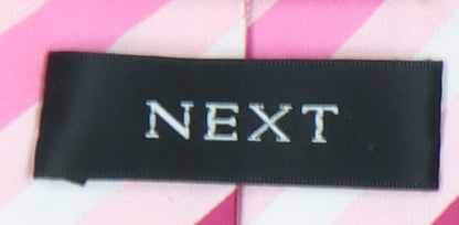 Next Men's Pink Striped Polyester Tie