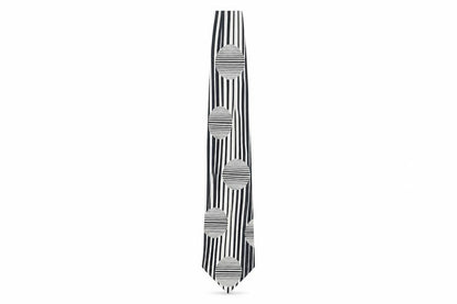 Baco da Setta Men's Black Striped Silk Tie, One Size
