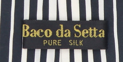 Baco da Setta Men's Black Striped Silk Tie, One Size
