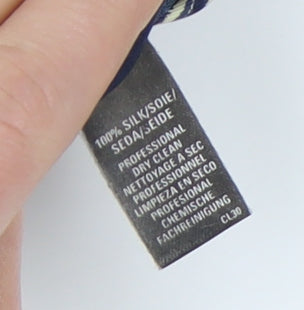 Marks and Spencer Men's Silk Tie Plaid Floral Red Blue