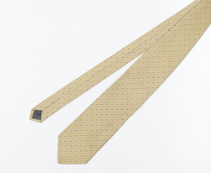 Mens Baumler Beige Polka Dot 100% Silk  Tie