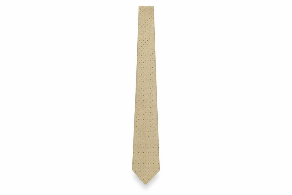 Bäumler Beige Polka Dot Men's Silk Tie One Size