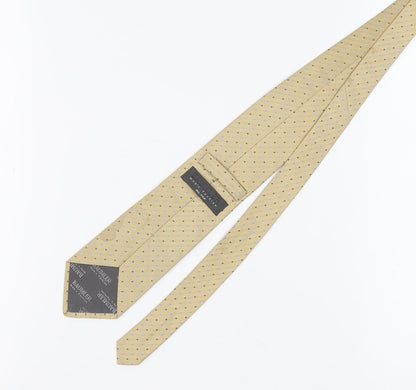 Mens Baumler Beige Polka Dot 100% Silk  Tie