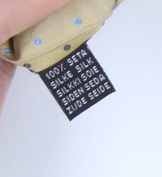 Mens Baumler Beige Polka Dot 100% Silk  Tie