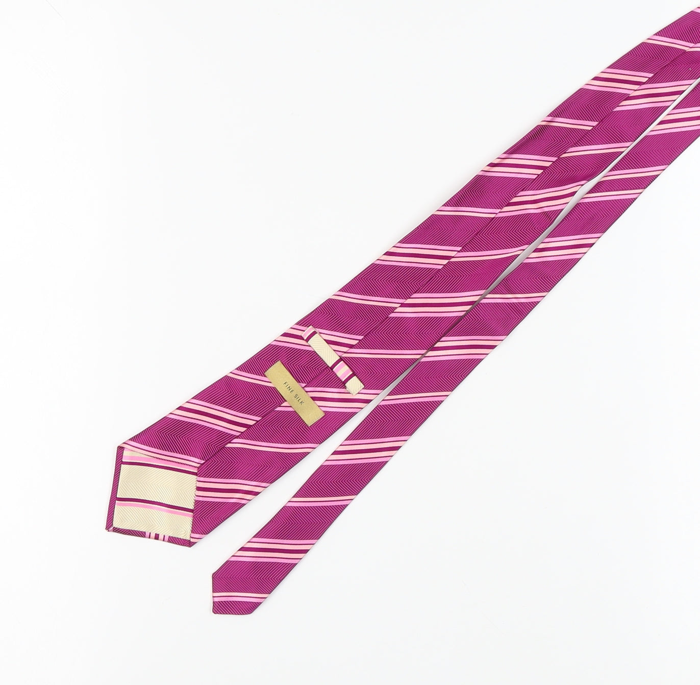 Marks & Spencer Men's Pink Striped Silk Tie