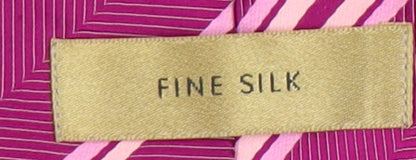 Marks & Spencer Men's Pink Striped Silk Tie