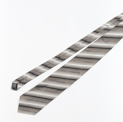 Marks and Spencer Grey Striped Silk Men's Tie